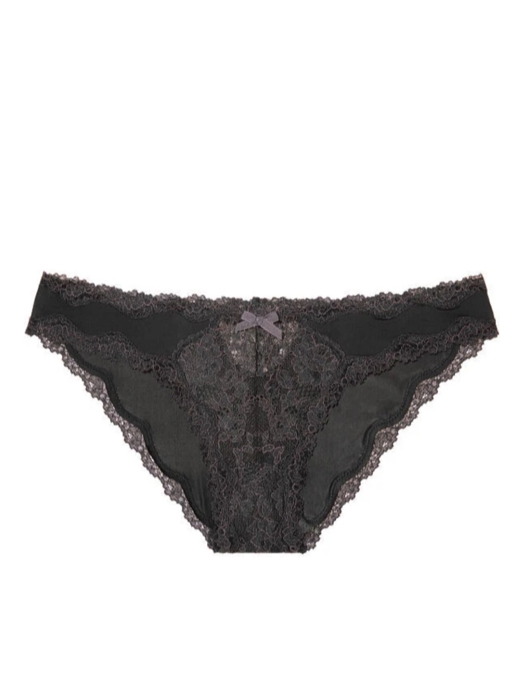 Victoria’s Secret Black Lace Trim Panties cheekini L